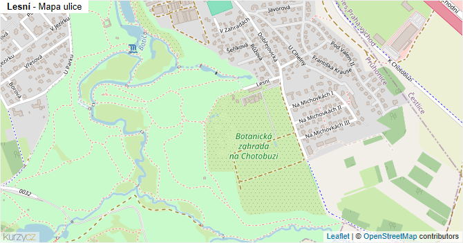 Lesní - mapa ulice