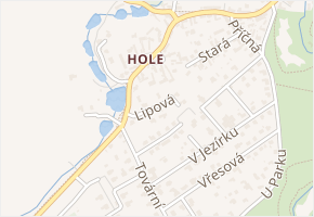Lipová v obci Průhonice - mapa ulice