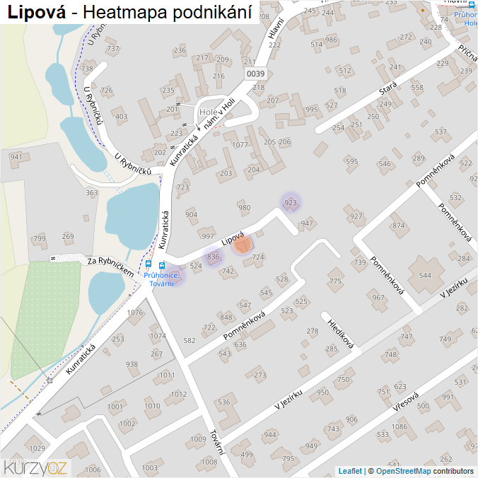 Mapa Lipová - Firmy v ulici.