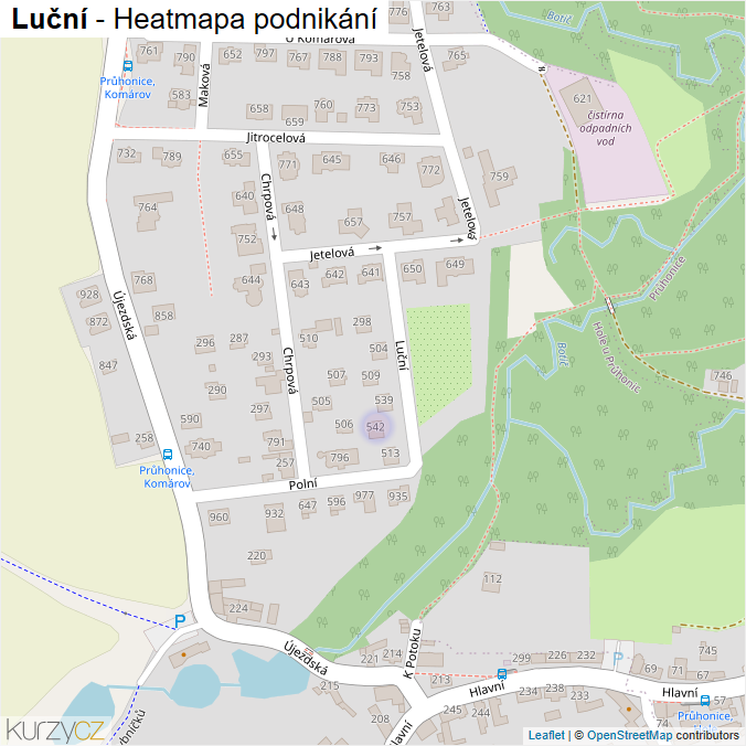 Mapa Luční - Firmy v ulici.