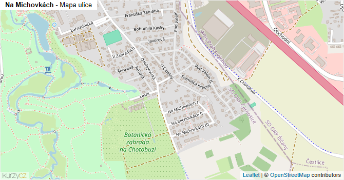 Na Michovkách - mapa ulice
