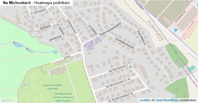 Na Michovkách - mapa podnikání