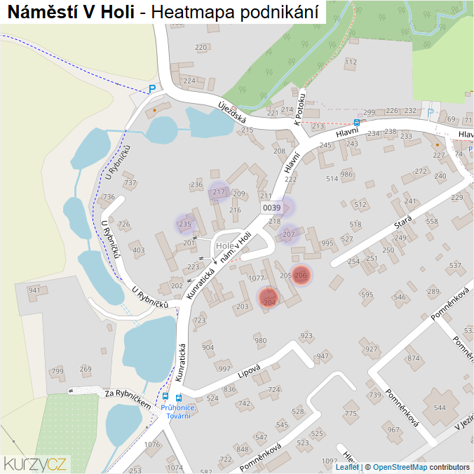 Mapa Náměstí V Holi - Firmy v ulici.