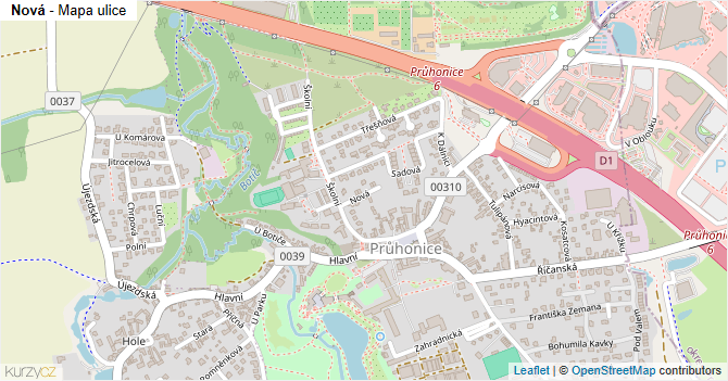 Nová - mapa ulice