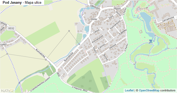 Pod Jasany - mapa ulice