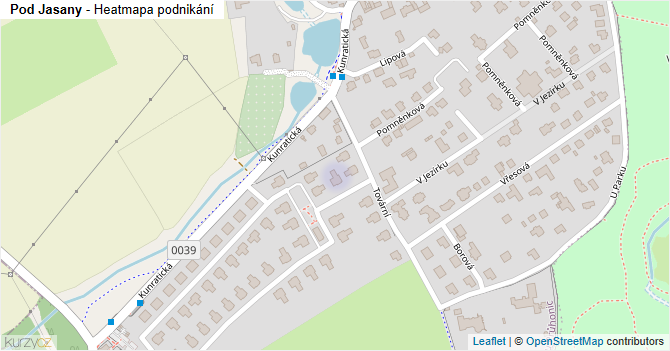 Pod Jasany - mapa podnikání
