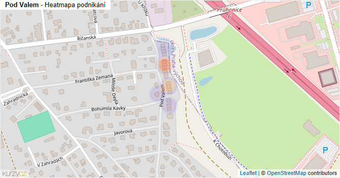 Pod Valem - mapa podnikání