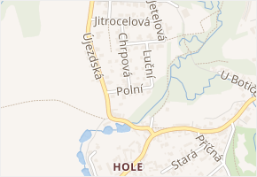 Polní v obci Průhonice - mapa ulice