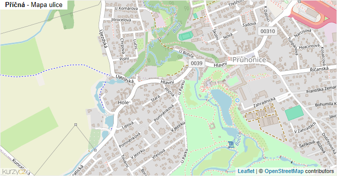 Příčná - mapa ulice