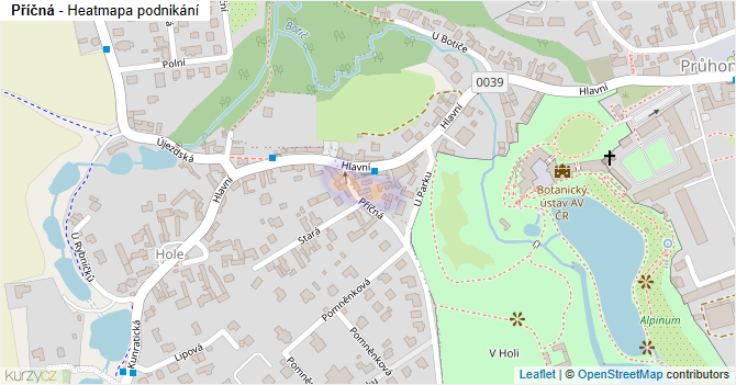 Příčná - mapa podnikání