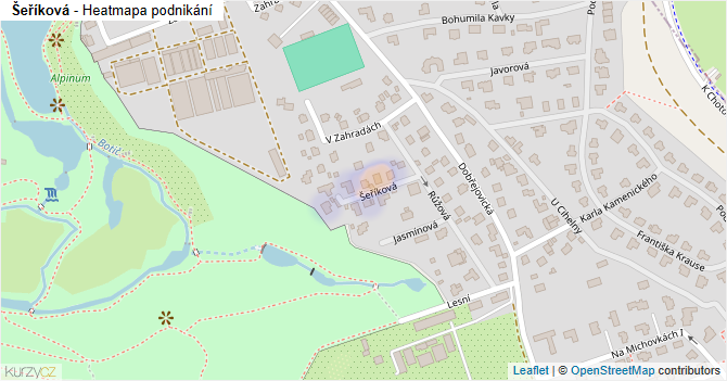 Šeříková - mapa podnikání
