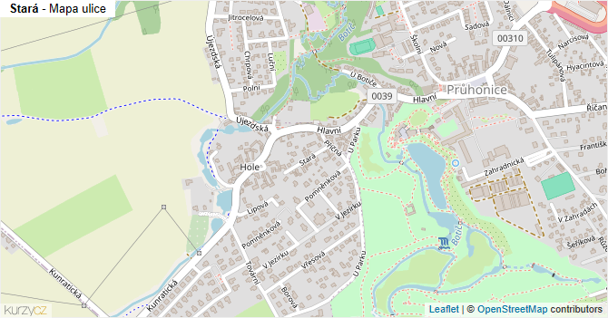 Stará - mapa ulice