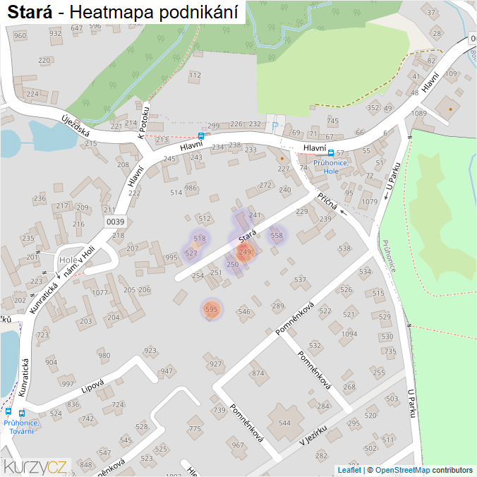 Mapa Stará - Firmy v ulici.
