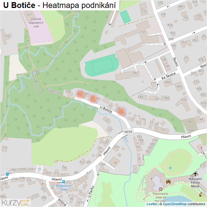 Mapa U Botiče - Firmy v ulici.