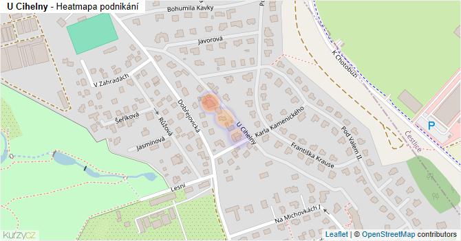 U Cihelny - mapa podnikání