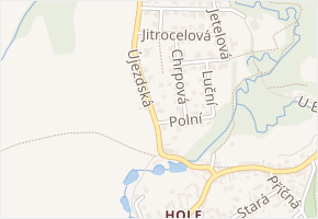 Újezdská v obci Průhonice - mapa ulice