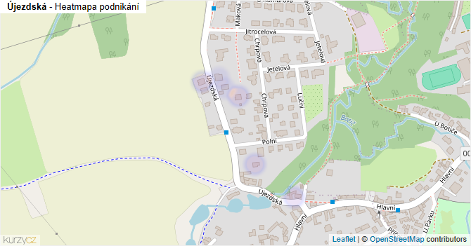 Újezdská - mapa podnikání