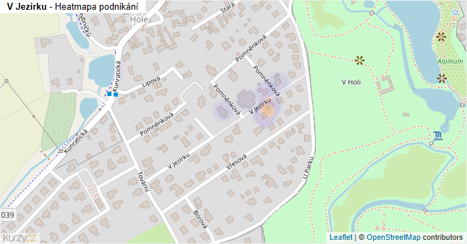 V Jezírku - mapa podnikání