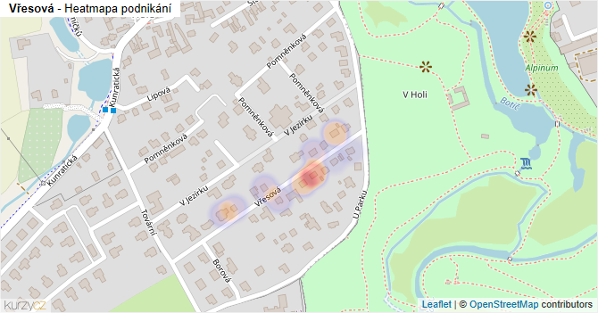 Vřesová - mapa podnikání