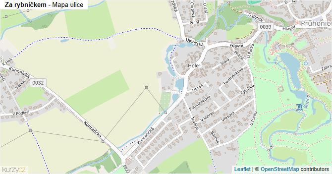 Za rybníčkem - mapa ulice
