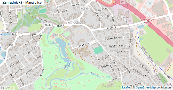 Zahradnická - mapa ulice