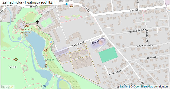 Zahradnická - mapa podnikání