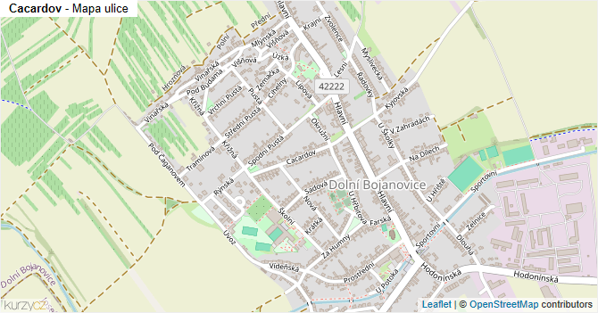 Cacardov - mapa ulice