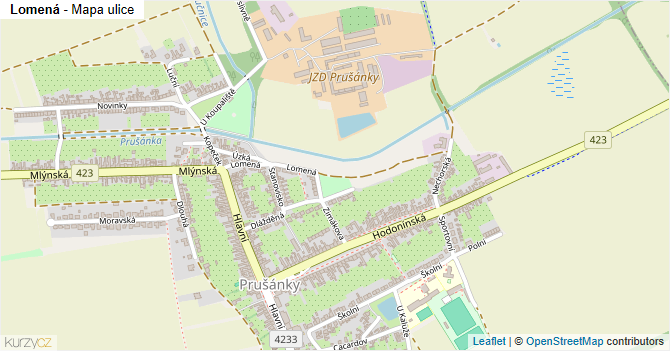 Lomená - mapa ulice