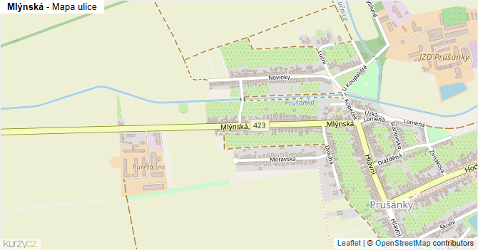 Mlýnská - mapa ulice