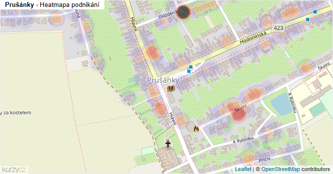 Prušánky - mapa podnikání