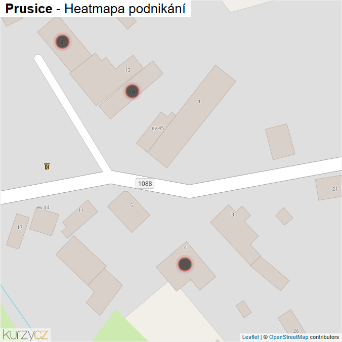 Mapa Prusice - Firmy v obci.