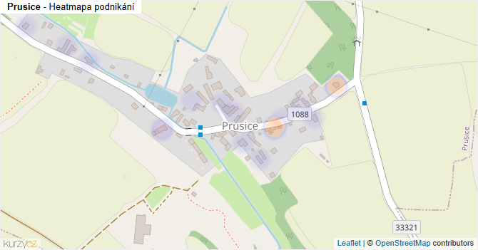 Prusice - mapa podnikání