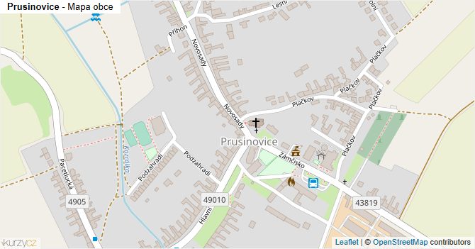 Prusinovice - mapa obce