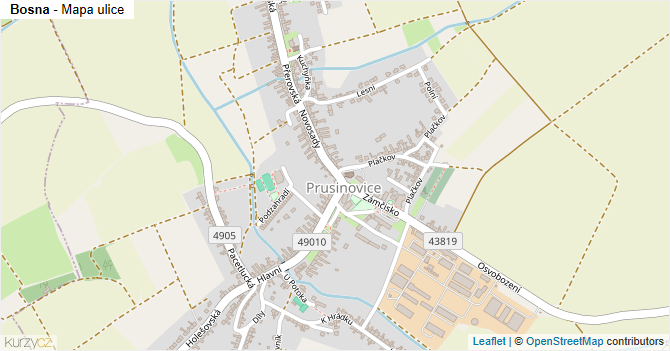 Bosna - mapa ulice