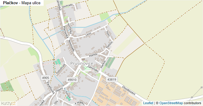 Plačkov - mapa ulice