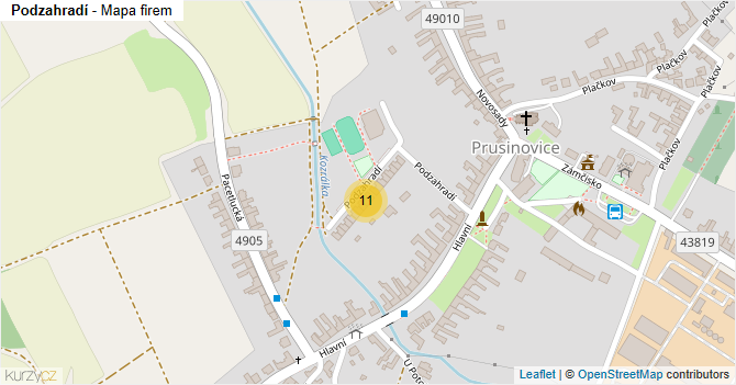 Podzahradí - mapa firem