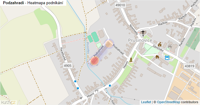 Podzahradí - mapa podnikání