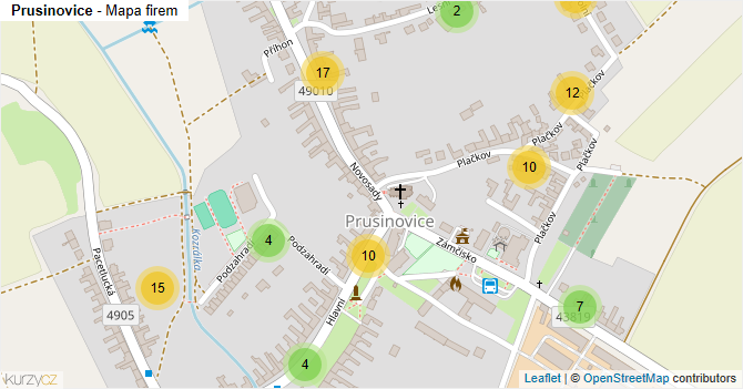 Prusinovice - mapa firem