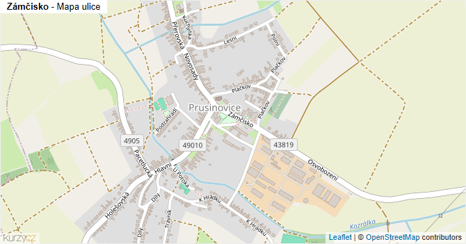 Zámčisko - mapa ulice