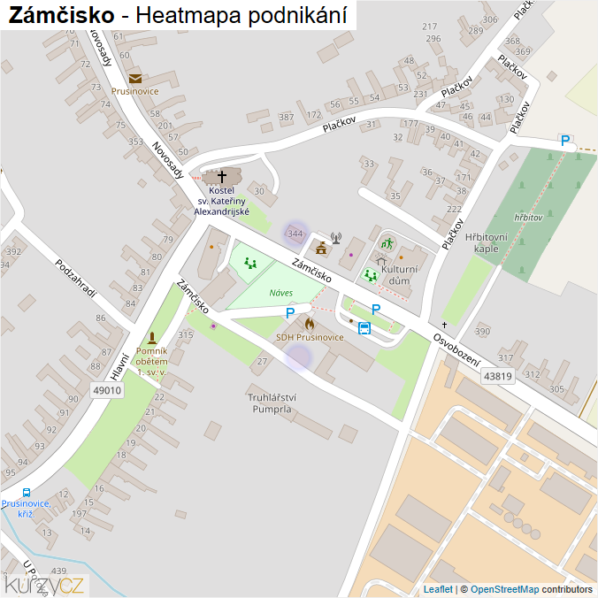 Mapa Zámčisko - Firmy v ulici.