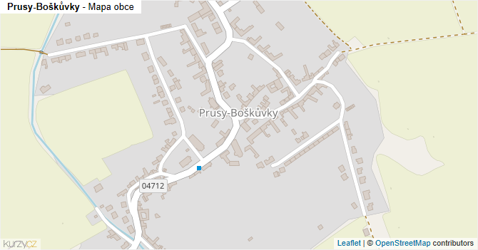 Prusy-Boškůvky - mapa obce