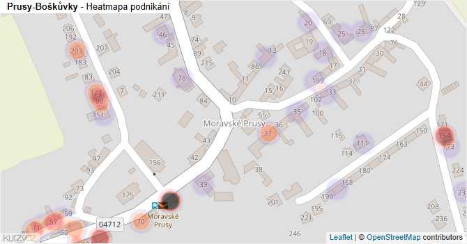 Prusy-Boškůvky - mapa podnikání