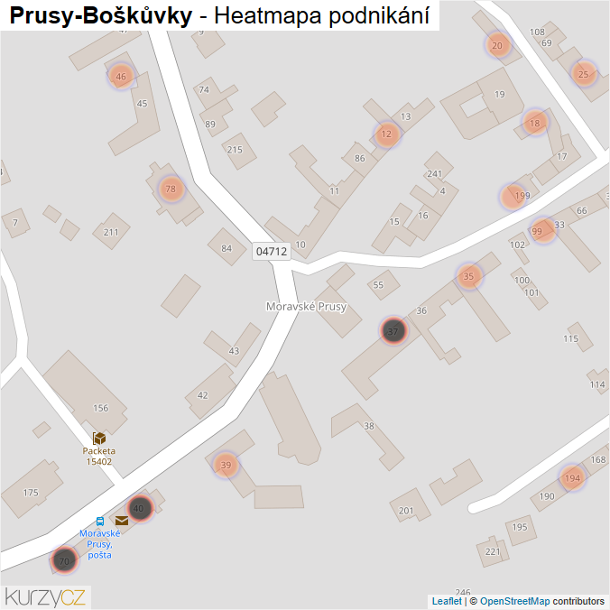 Mapa Prusy-Boškůvky - Firmy v obci.