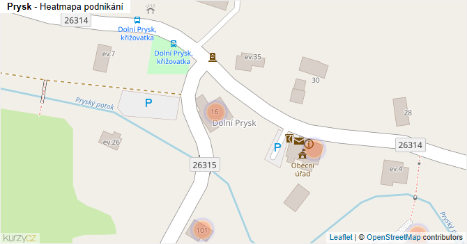 Prysk - mapa podnikání