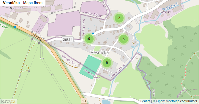 Vesnička - mapa firem