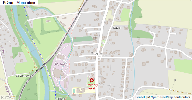 Pržno - mapa obce