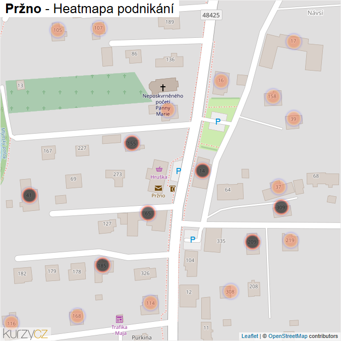 Mapa Pržno - Firmy v obci.