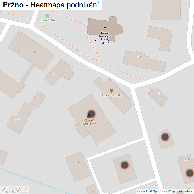 Mapa Pržno - Firmy v obci.