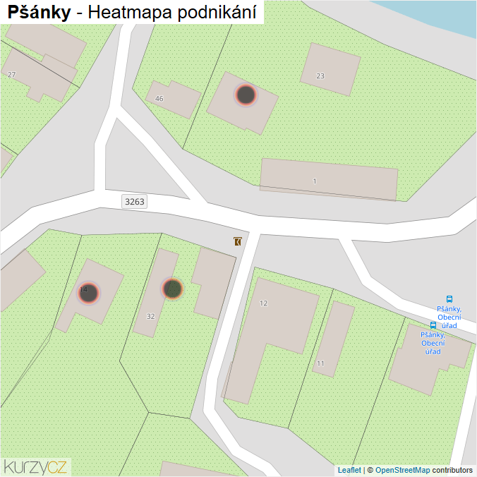 Mapa Pšánky - Firmy v obci.