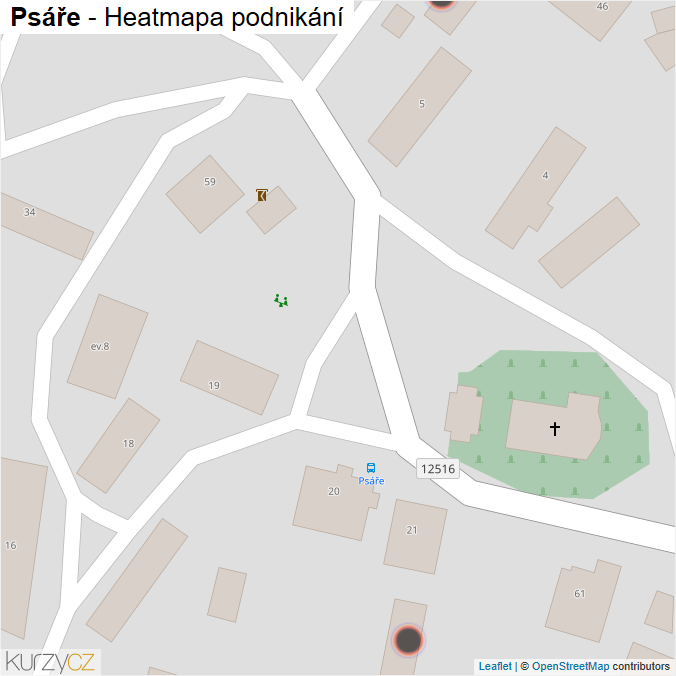 Mapa Psáře - Firmy v obci.